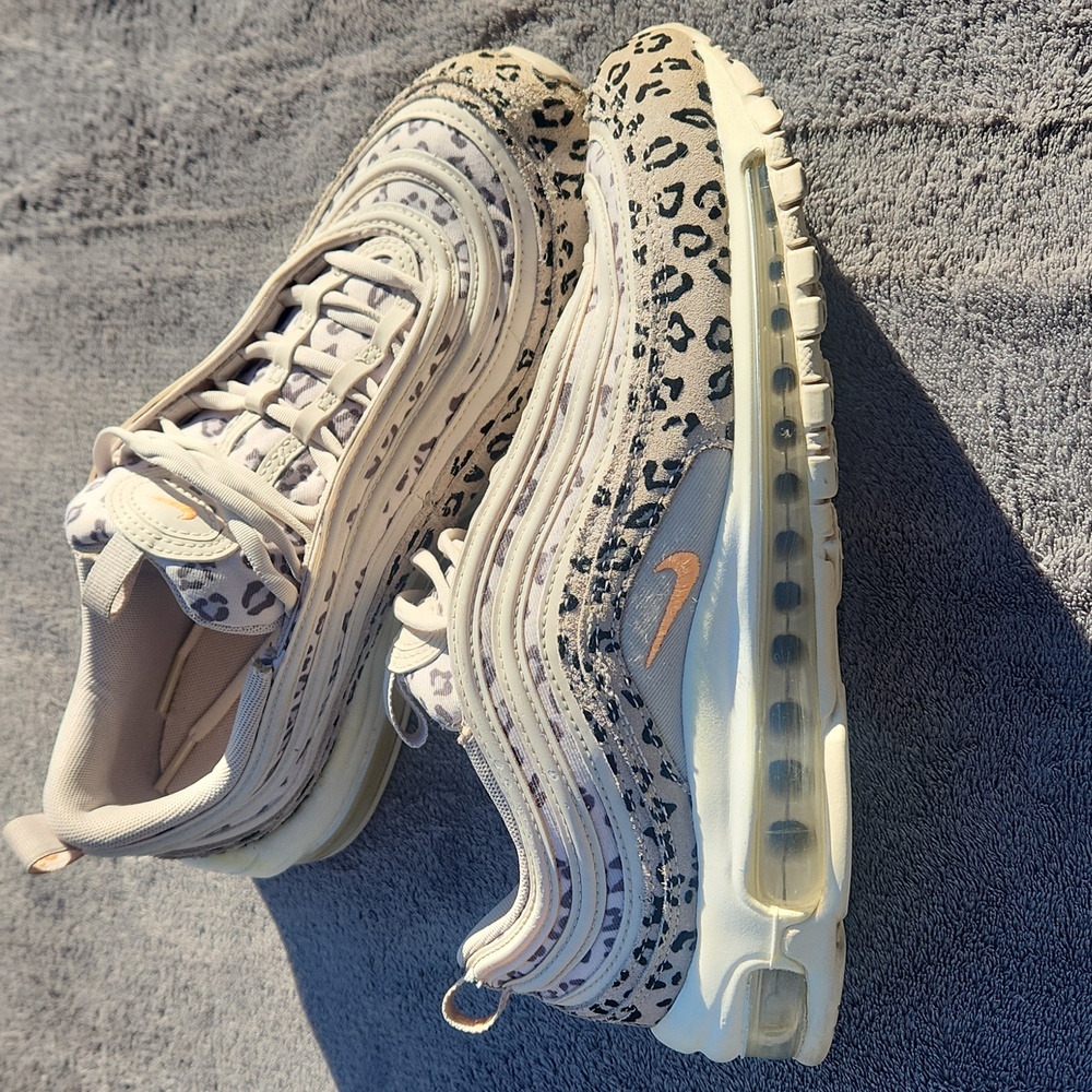 Nike AirMax 97 Women's Cream and Black Leopard Sneakers